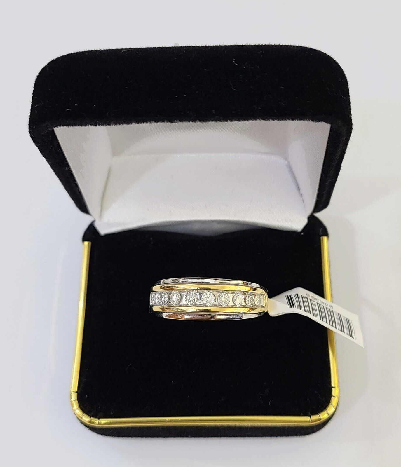 10k White Yellow Gold Diamond Mens Ring Band Wedding Genuine Natural Real - Reva Jeweler