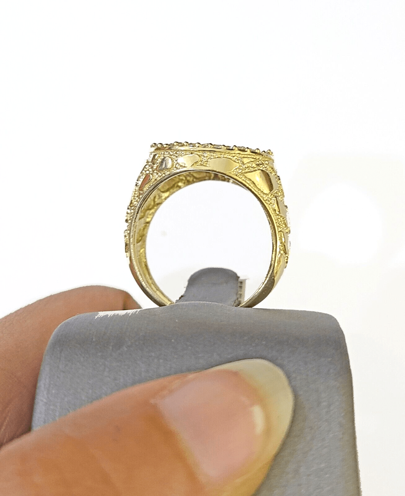 10k Yellow Gold 50 Pesos CZ Ring 1947 Mexico/Mexican Ring - Reva Jeweler