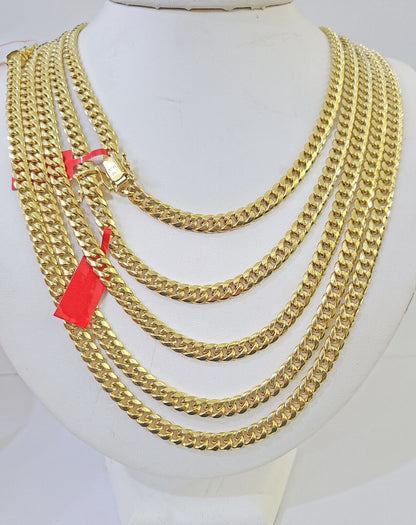 10k Yellow Gold 6mm Miami Cuban Link Chain Necklace 18 - 24 Inches Real - GoldenlinQ