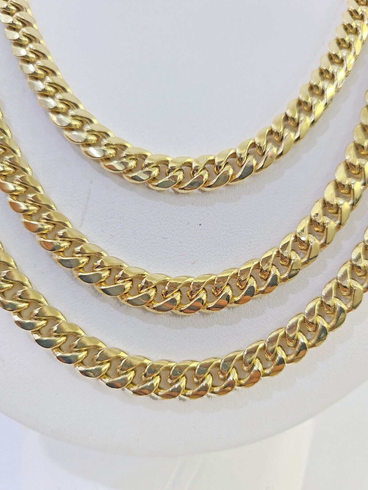 10k Yellow Gold 7mm Miami Cuban Link Chain Necklace 20 - 24 Inches Real - GoldenlinQ