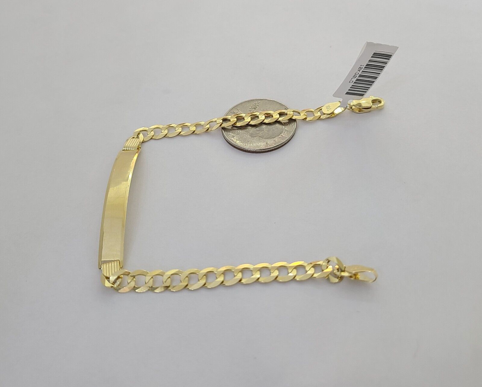 10k Yellow Gold 8" Inch Cuban Link ID Bracelet 6mm Lobster Clasp Real 10Kt - Reva Jeweler