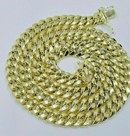 10k Yellow Gold 8mm Chain Miami Cuban Link Necklace 26" Real Box Clasp REAL 10kt - Reva Jeweler