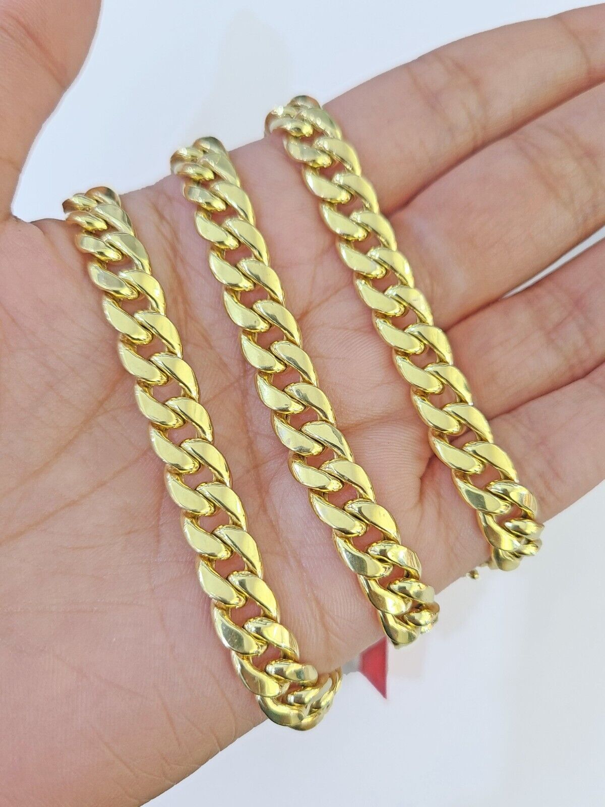 10k Yellow Gold 8mm Miami Cuban Link Chain Necklace 20 - 28 Inches Real - GoldenlinQ