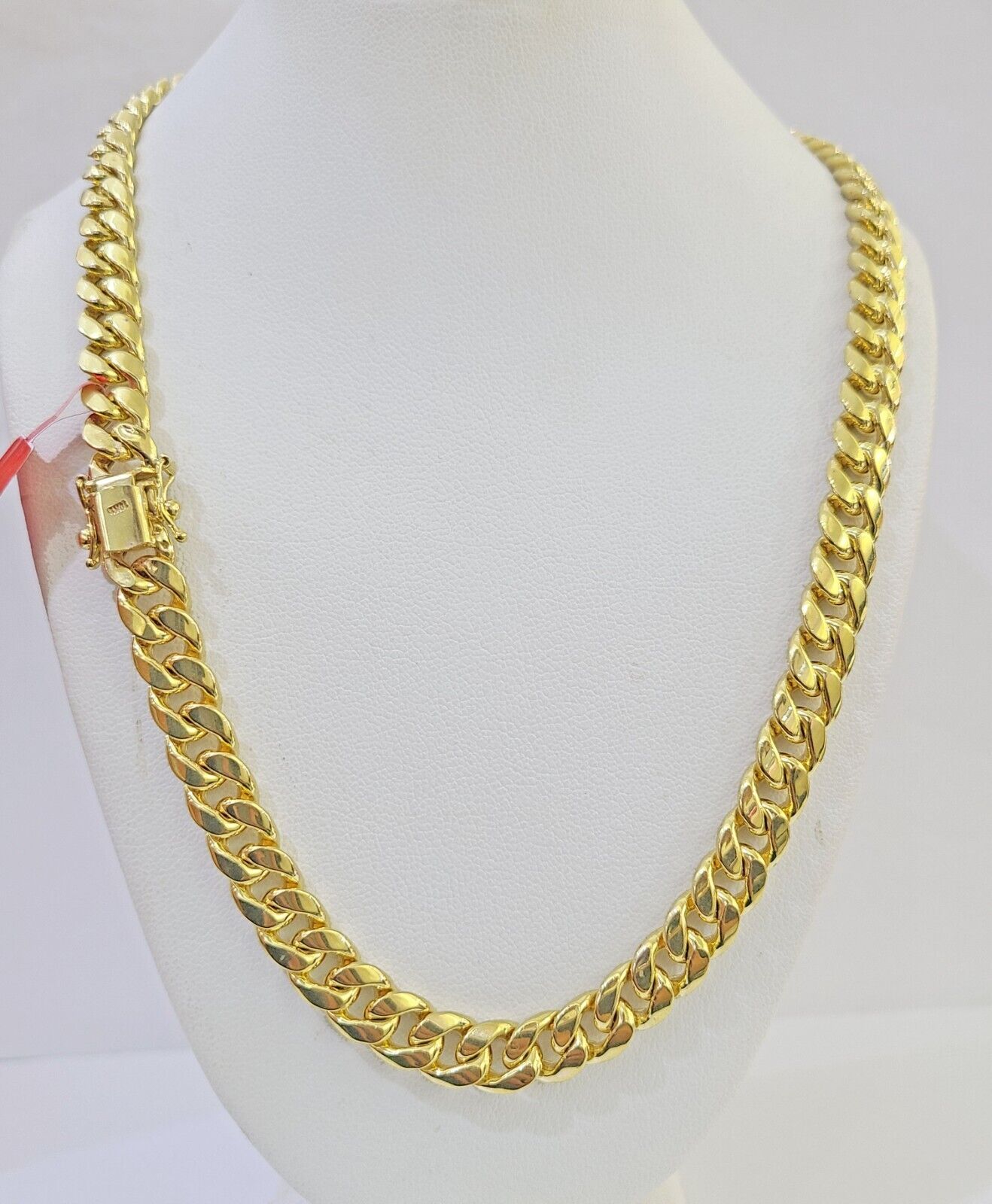 10k Yellow Gold 8mm Miami Cuban Link Chain Necklace 20 - 28 Inches Real - GoldenlinQ