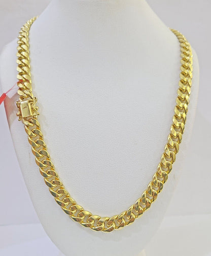10k Yellow Gold 8mm Miami Cuban Link Chain Necklace 20 - 28 Inches Real - GoldenlinQ