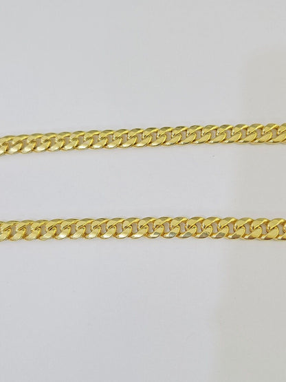 10k Yellow Gold 8mm Miami Cuban Link Chain Necklace 20 - 28 Inches Real - GoldenlinQ