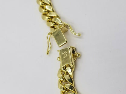 10K Yellow Gold 8mm Real Miami Cuban Link Chain Pendant Necklace Box Lock 18 - 30" - Reva Jeweler