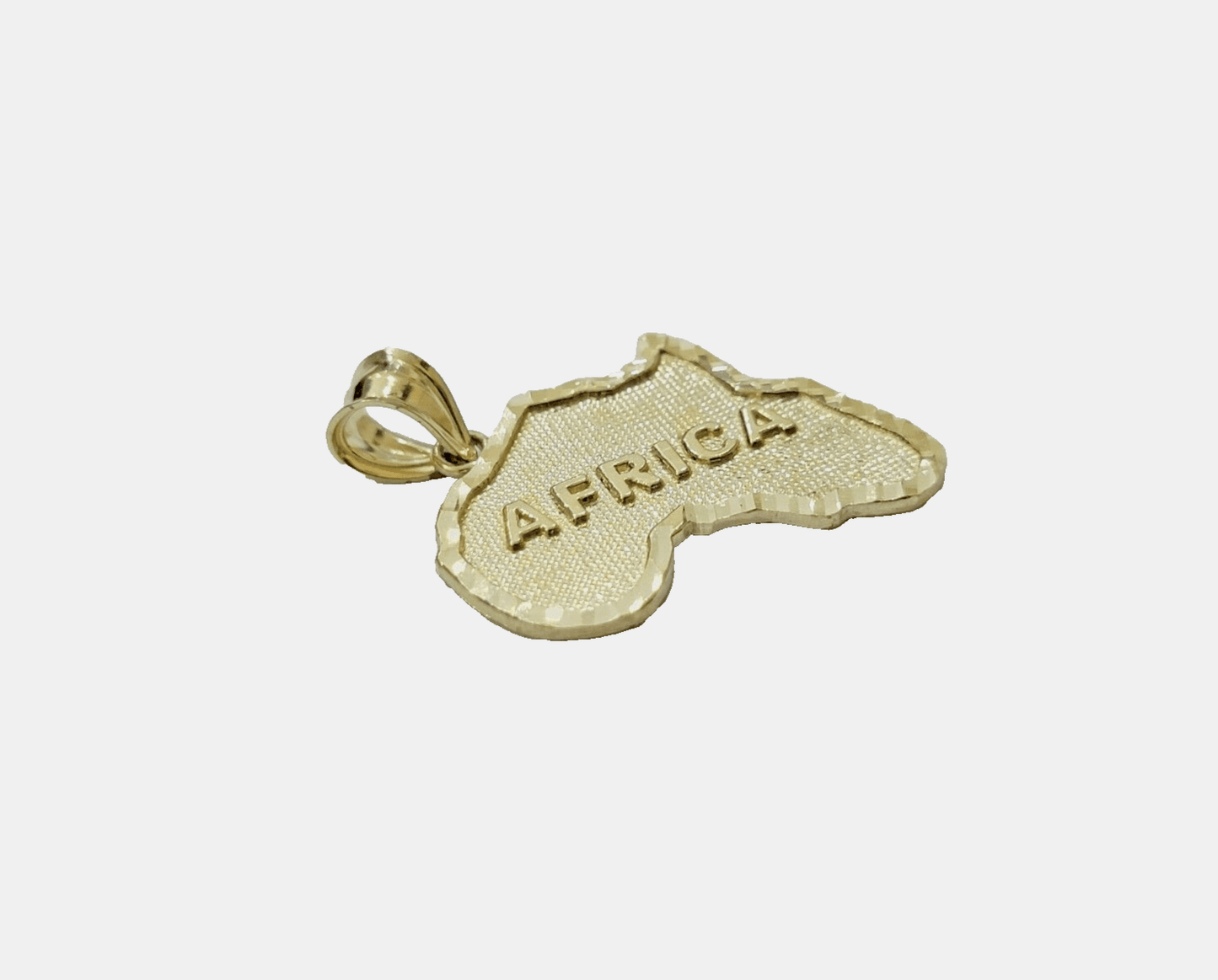 10k Yellow Gold Africa Map Charm Rope Chain Pendant 22 Inch Necklace SALE 10kt - Reva Jeweler