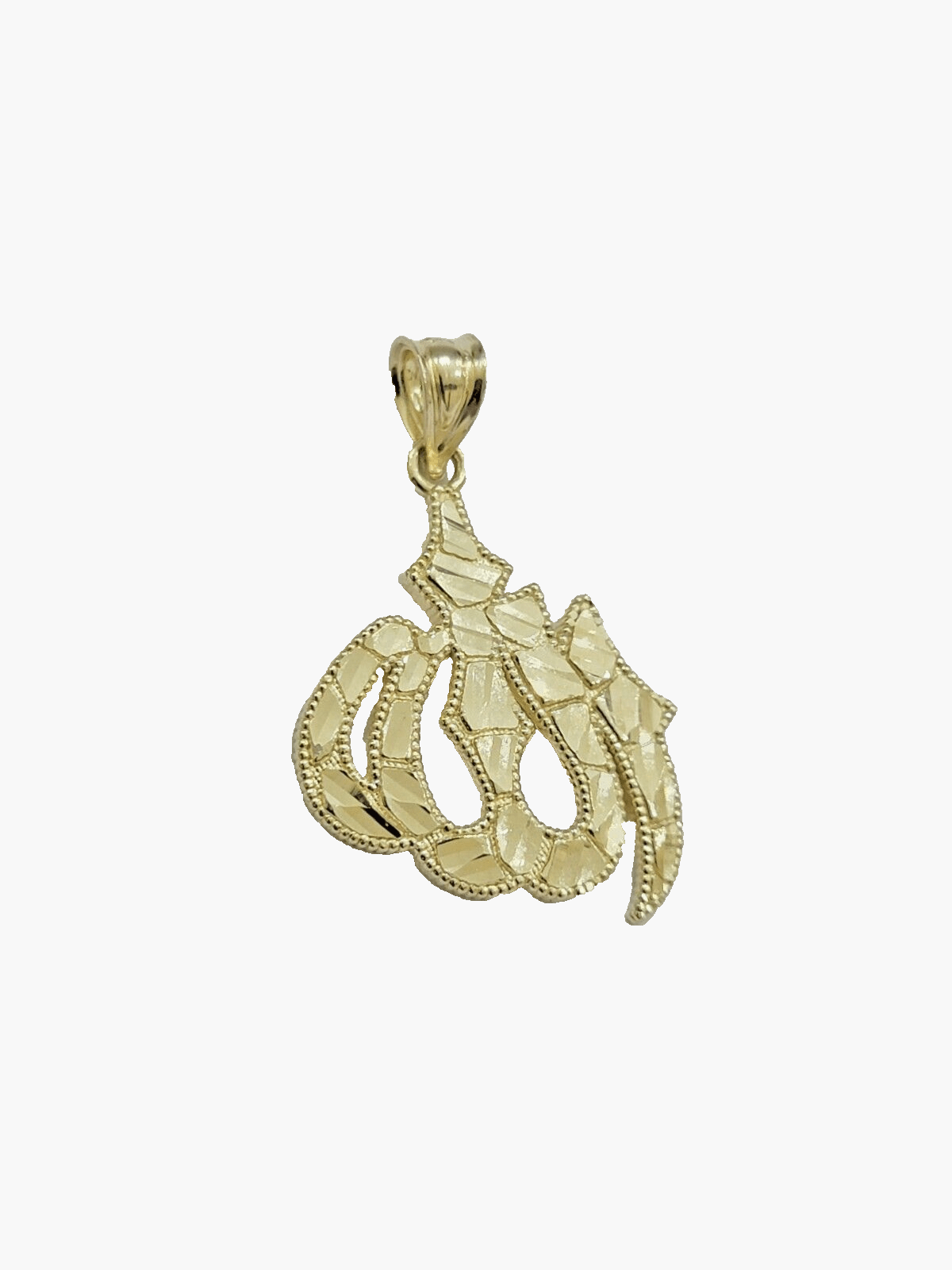 10k Yellow Gold Allah Charm Miami Cuban Chain 18 Inch Necklace 10kt Pendant Real - Reva Jeweler