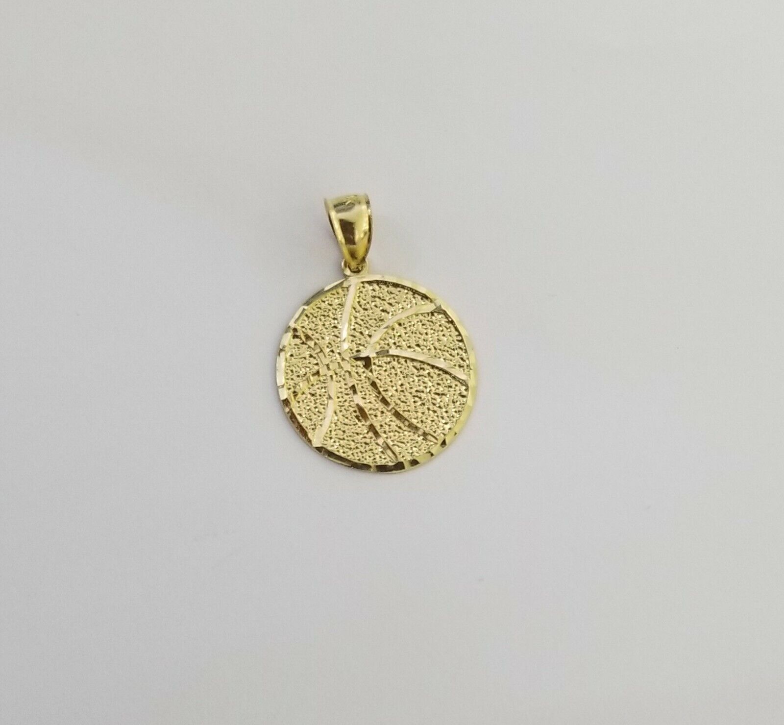 10k Yellow Gold Basketball Charm Pendant 1 Inch 10kt Real Gold - Reva Jeweler