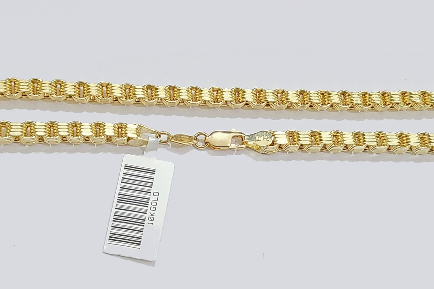 10K Yellow Gold Box Byzantine Chain Necklace 20'' Inch 4mm Real 10kt Lobster Lock - GoldenlinQ