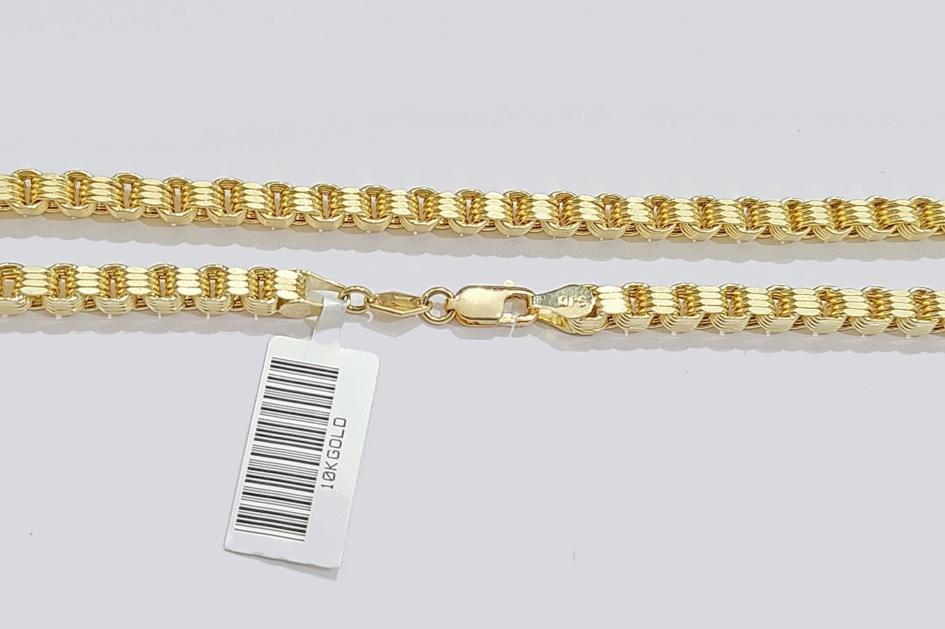 10K Yellow Gold Box Byzantine Chain Necklace 28'' Inch 4mm Real 10kt Lobster Lock - GoldenlinQ