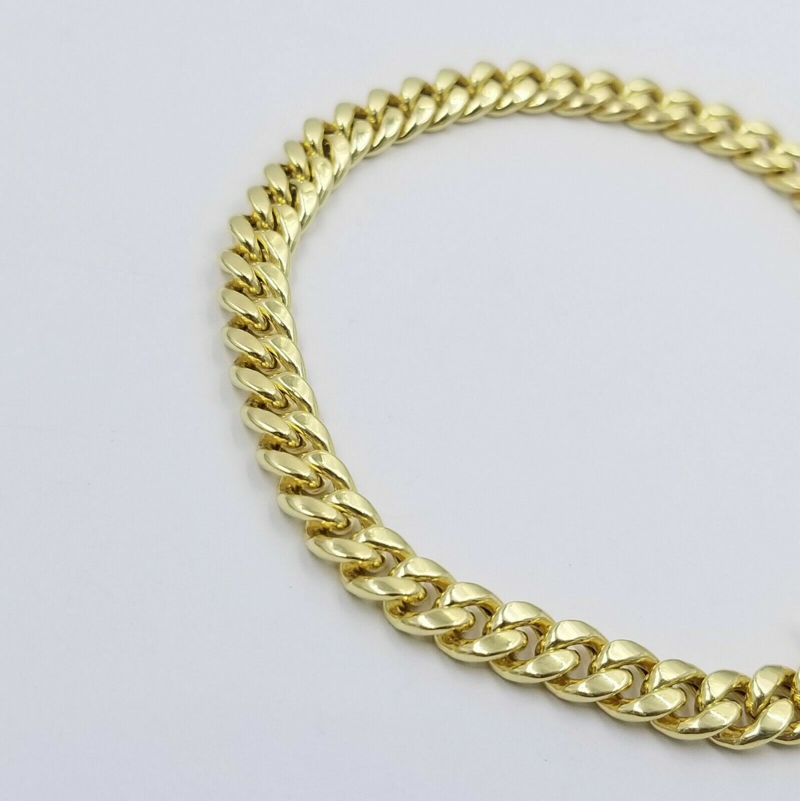 10k Yellow Gold Bracelet Ladies 7 inch Miami Cuban Link Real 10kt 6mm FOR Women - Reva Jeweler
