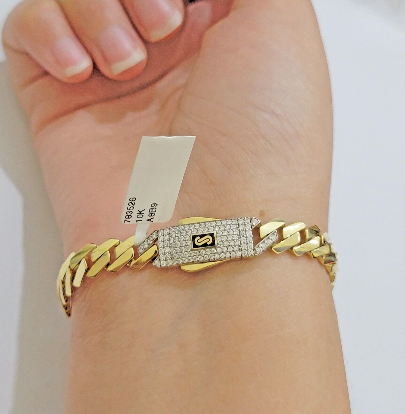 10k Yellow Gold Bracelet Ladies 7.25 Inch Royal Monaco Cuban Link 7mm For Women - Reva Jeweler
