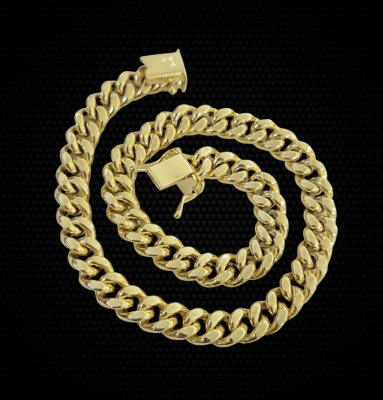 10k Yellow Gold Bracelet Miami Cuban Link 8" 7mm REAL 10 kt men & Women, STRONG - Reva Jeweler