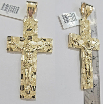 10k Yellow Gold Byzantine Chain Pendant Set REAL 10K 4mm Necklace Charm For Mens - Reva Jeweler