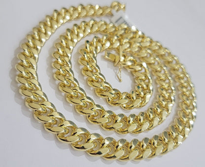 10k Yellow Gold Chain 12mm Miami Cuban Link Necklace 20" - 30" Real 10kt Box Clasp - Reva Jeweler