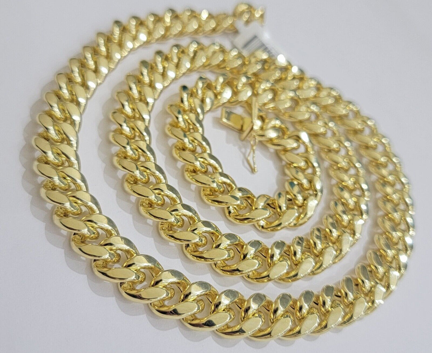 10k Yellow Gold Chain 12mm Miami Cuban Link Necklace 20" - 30" Real 10kt Box Clasp - Reva Jeweler
