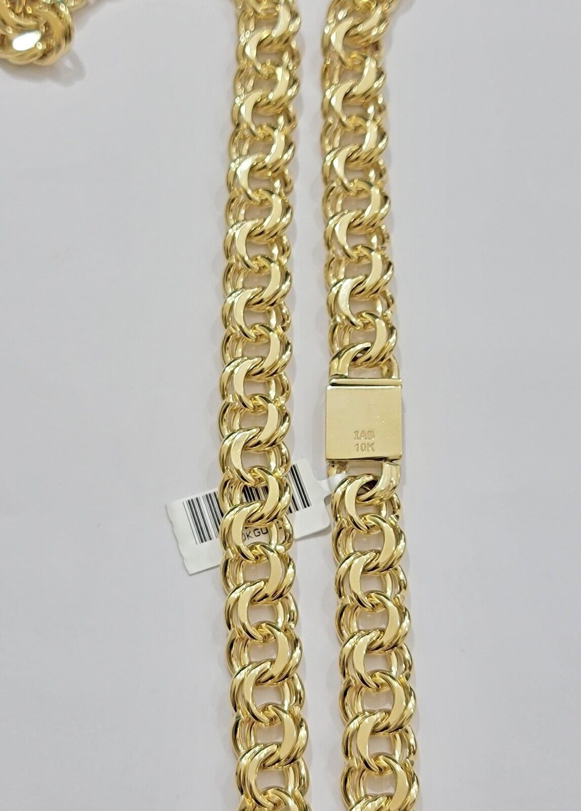 10k Yellow Gold Chain Chino Necklace Solid Link 9mm 20 Inch Real 10kt Box Clasp - Reva Jeweler