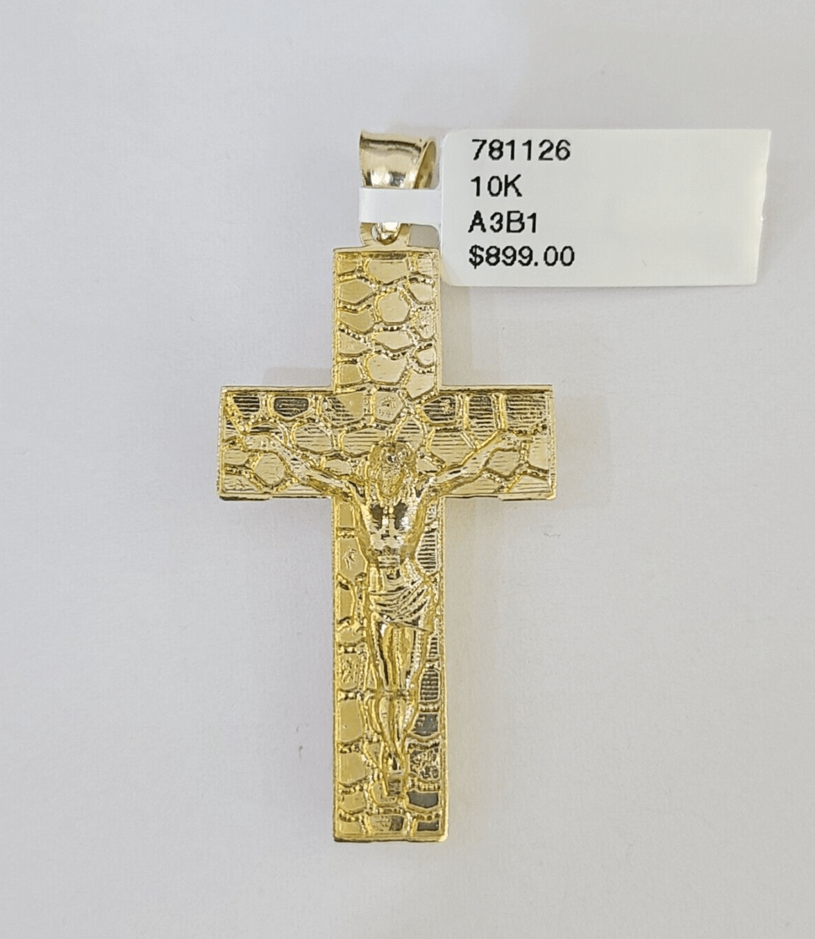 10k Yellow Gold Chain Cross Charm Set Miami Cuban Link Necklace Pendant DISCOUNT - Reva Jeweler