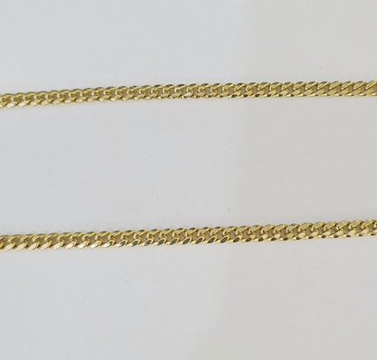 10k Yellow Gold Chain Cross Charm Set Miami Cuban Link Necklace Pendant DISCOUNT - Reva Jeweler