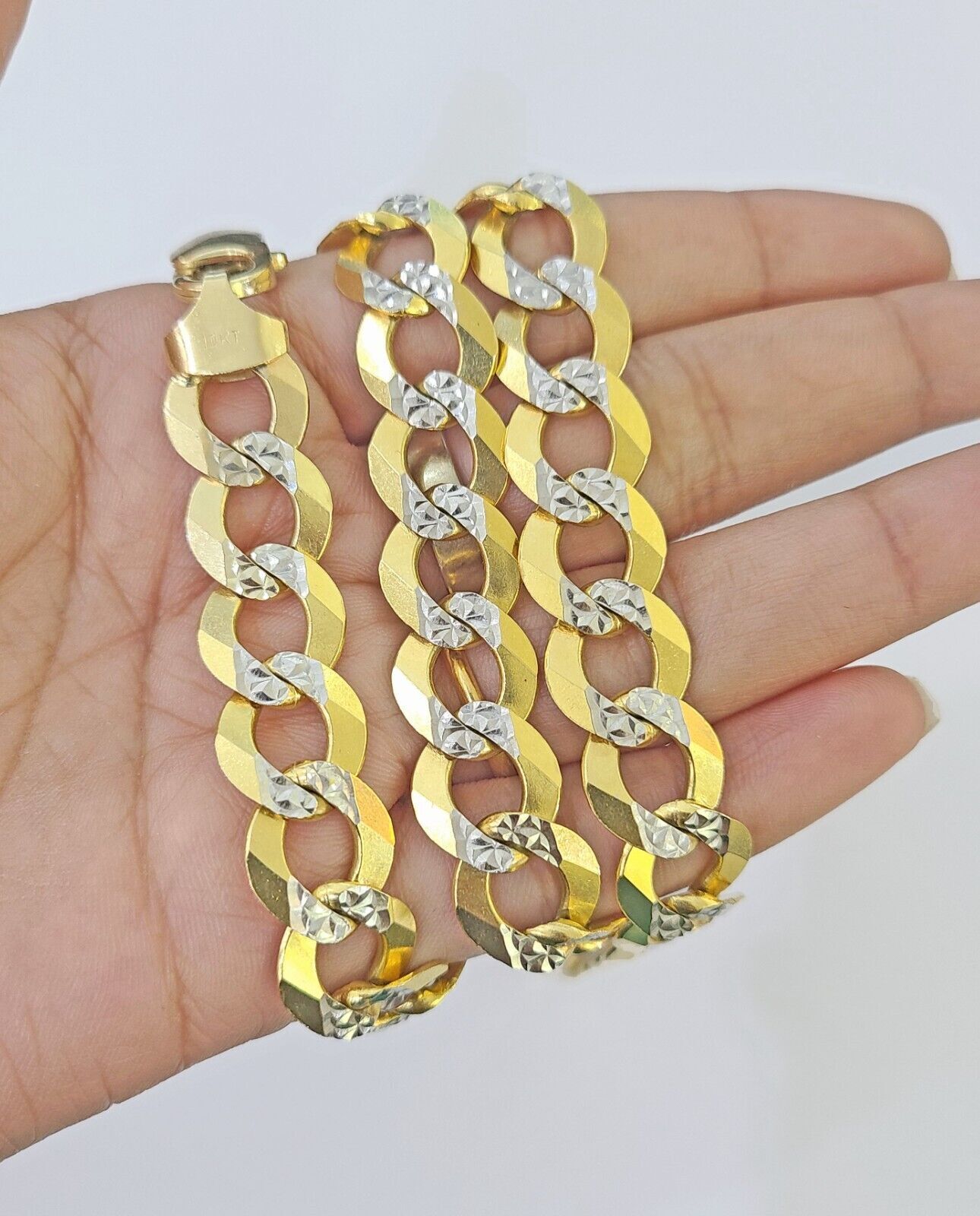 10k Yellow Gold chain Cuban Curb Link Solid Necklace REAL 12mm 20" - 30" DISCOUNT - Reva Jeweler