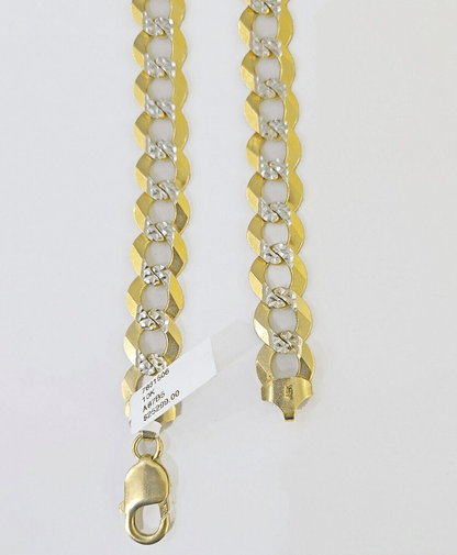 10k Yellow Gold chain Cuban Curb Link Solid Necklace REAL 12mm 20" - 30" DISCOUNT - Reva Jeweler