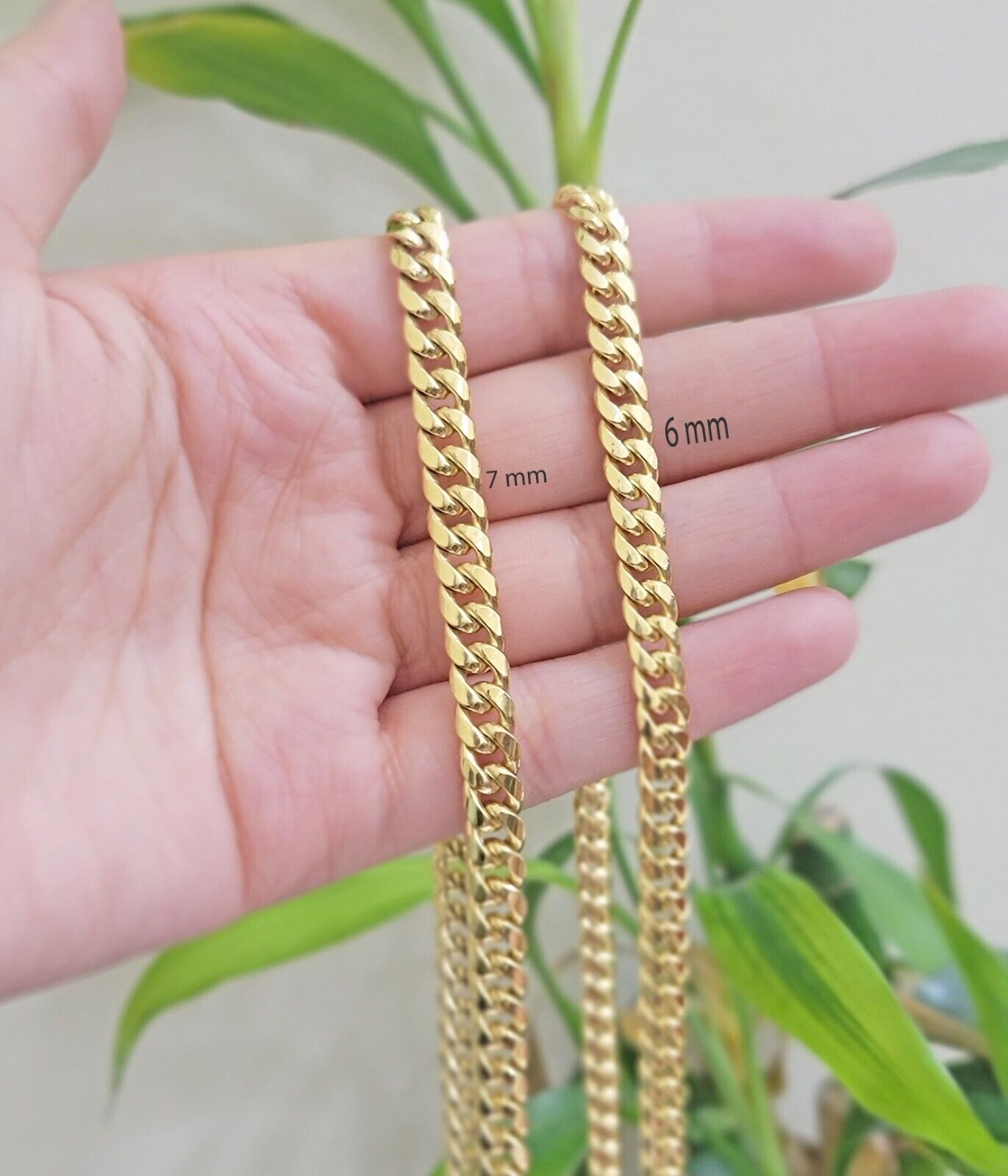 10k Yellow Gold Chain necklace Miami Cuban Link 6mm 7mm 18 - 28 Inch LIMITED TIME - Reva Jeweler