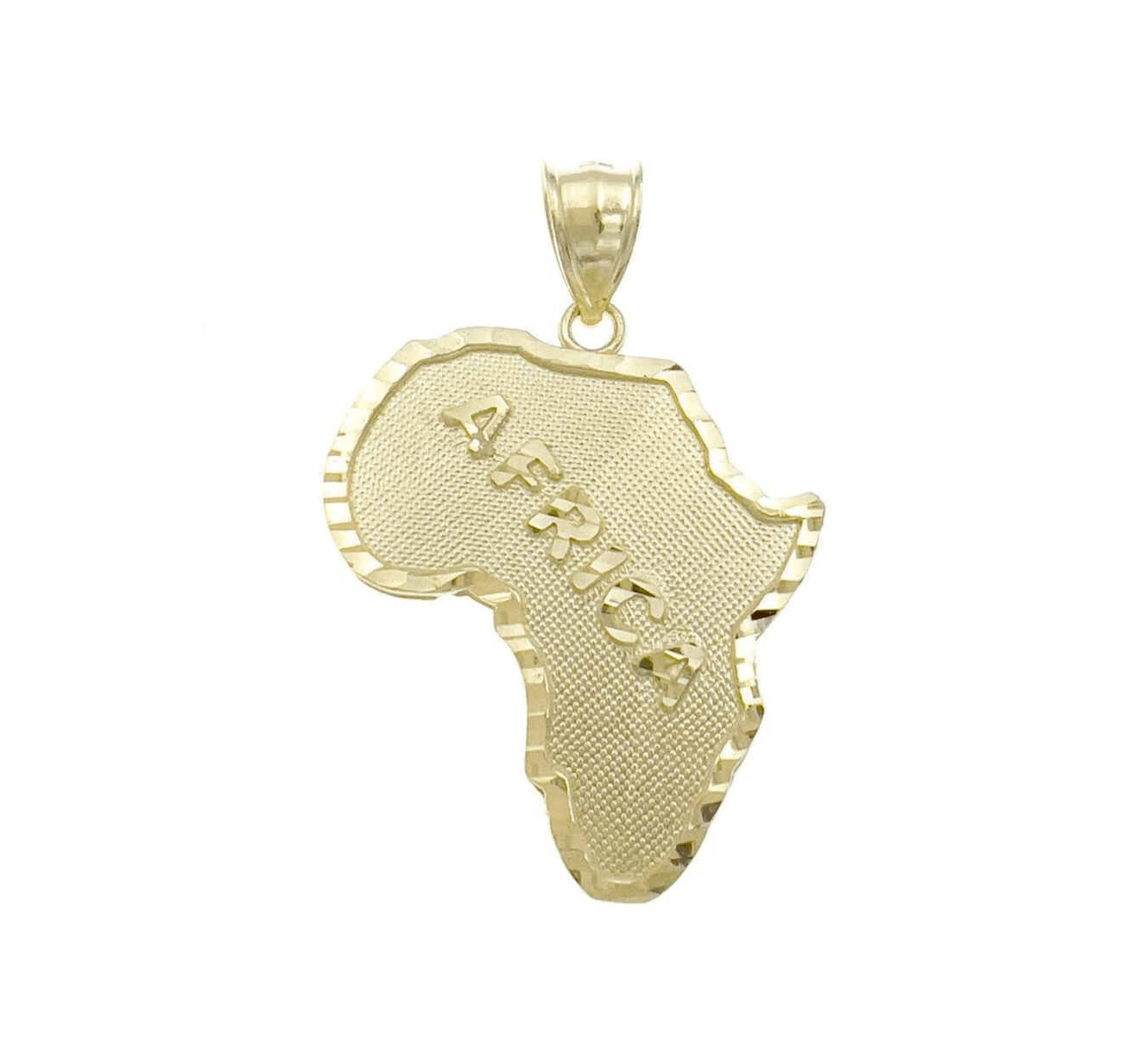 10k Yellow Gold Charm Africa Continent Pendant Mens REAL 10KT GOLD & FREE SHIPPING - Reva Jeweler