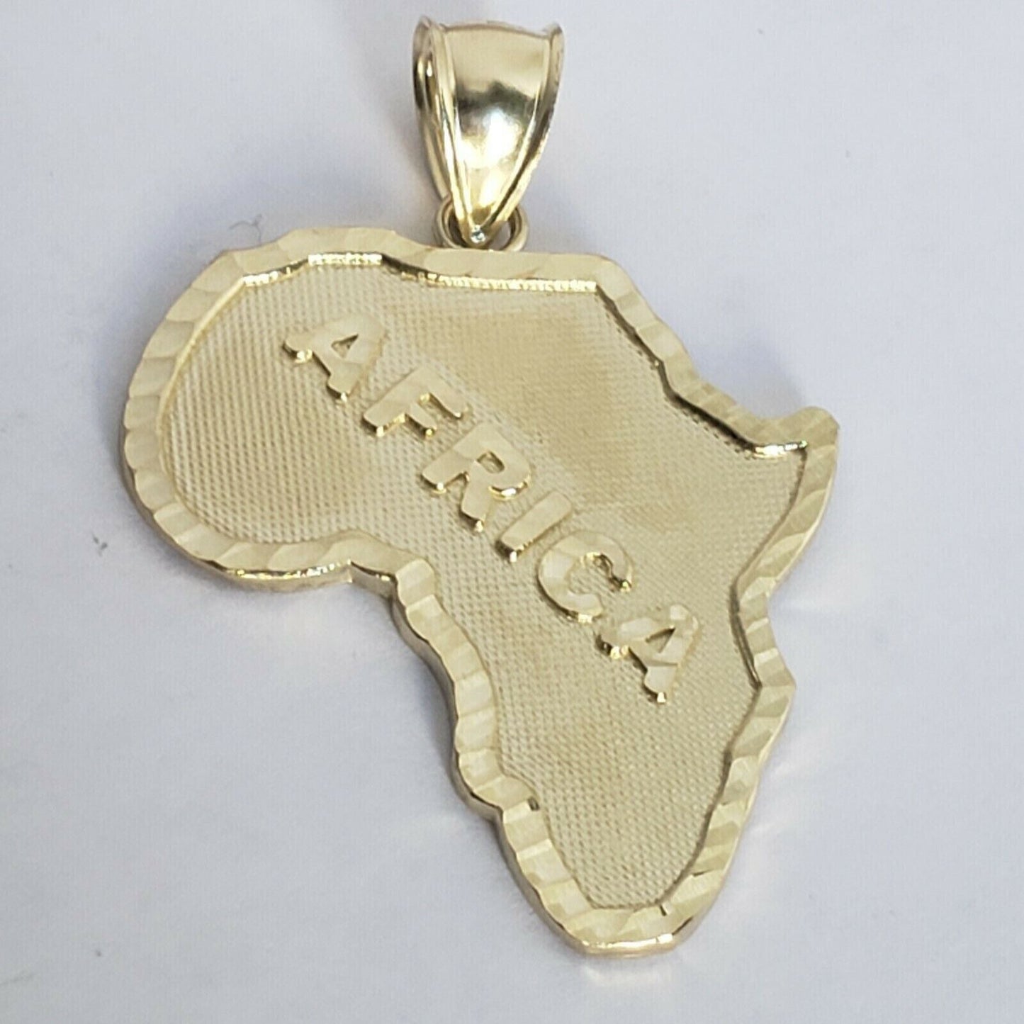 10k Yellow Gold Charm Africa Continent Pendant Mens REAL 10KT With FREE SHIPPING - Reva Jeweler