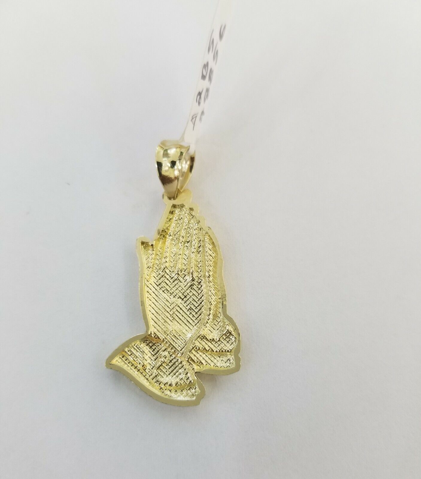 10k Yellow Gold Charm Pendant Praying hand REAL 10kt For chain FREE SHIPPING - Reva Jeweler