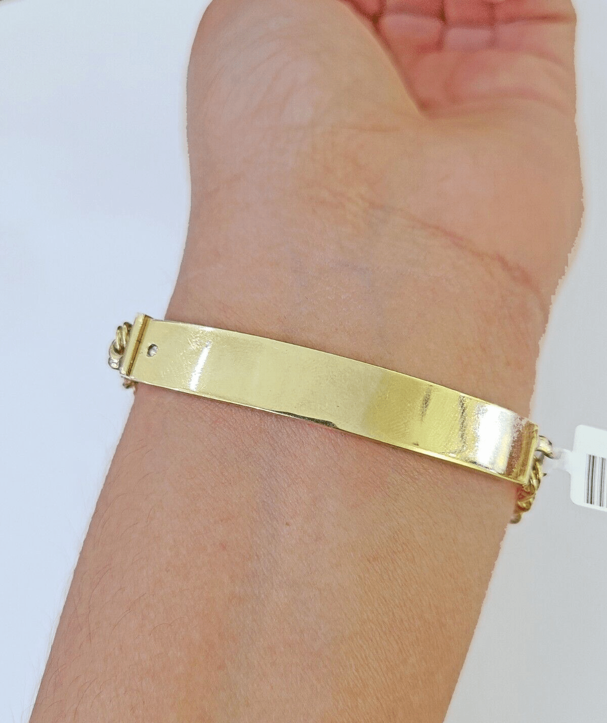 10k Yellow Gold Chino ID Bracelet Size 8" 6mm Inches Box Lock Real 10kt - Reva Jeweler
