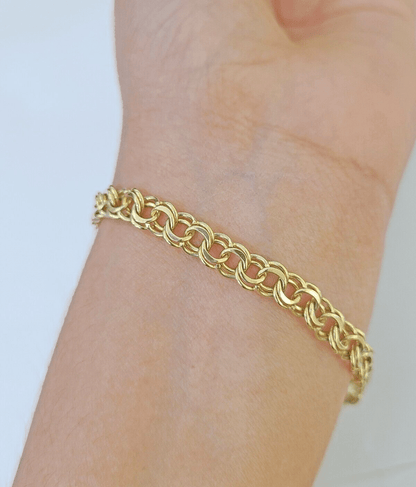 10k Yellow Gold Chino ID Bracelet Size 8" 6mm Inches Box Lock Real 10kt - Reva Jeweler