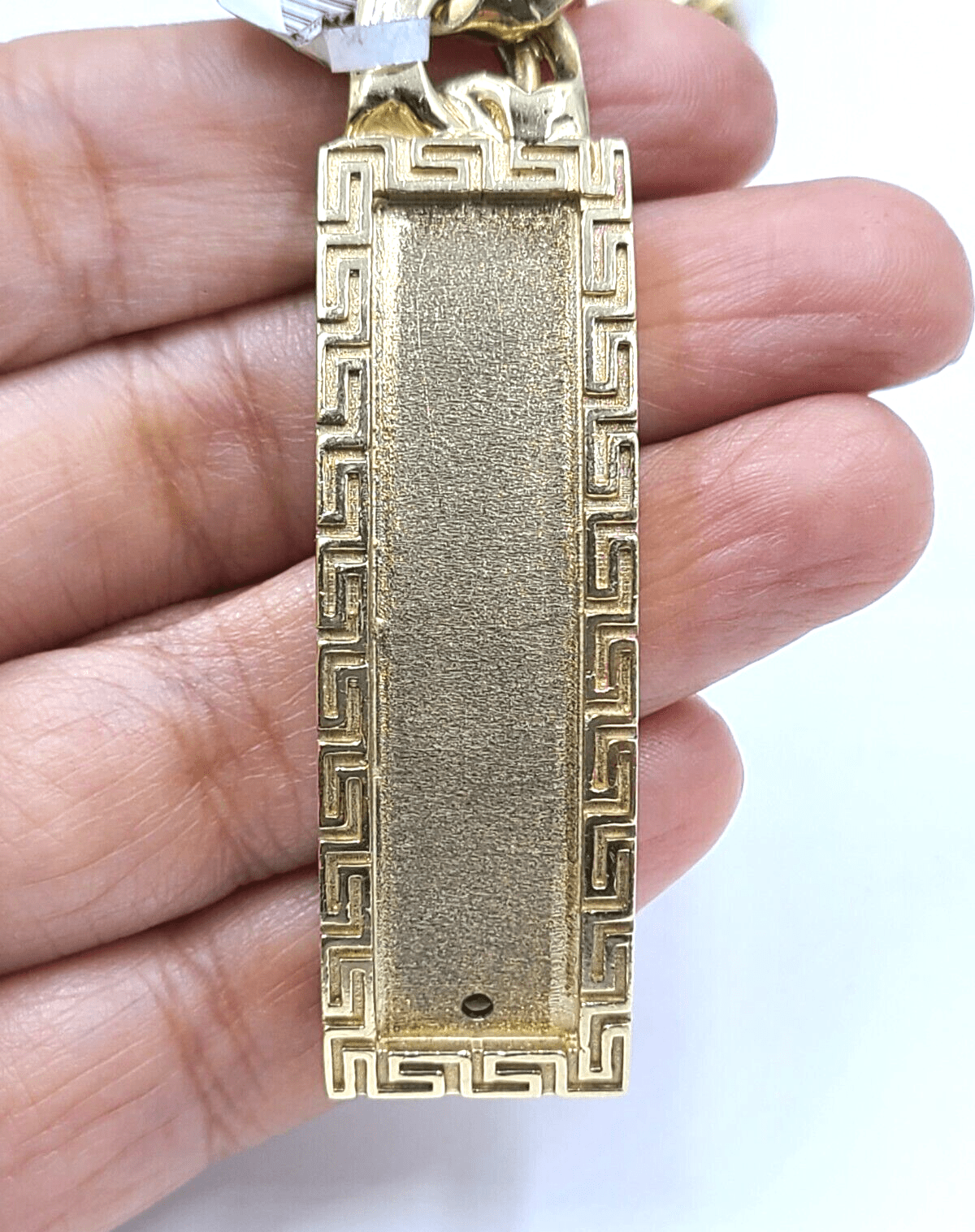10k Yellow Gold Chino Link ID Bracelet 13 mm 9 Inch For Men's 10kt Gold - Reva Jeweler