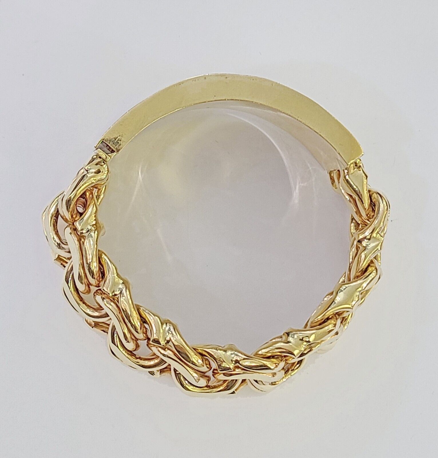 10k Yellow Gold Chino Link ID Bracelet 9.5 Inches Solid For Men's 10kt Real - Reva Jeweler