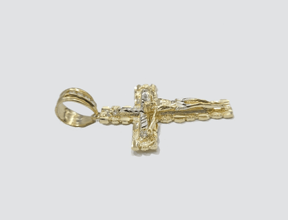 10k Yellow Gold Coss Pendant Charm Jesus Crucifix Cross 2'' Inch Real 10KT Gold - Reva Jeweler