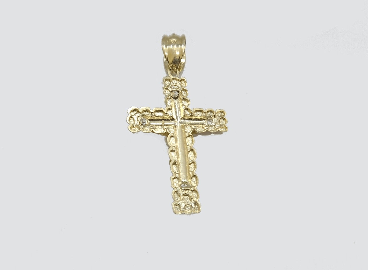 10k Yellow Gold Coss Pendant Charm Jesus Crucifix Cross 2'' Inch Real 10KT Gold - Reva Jeweler