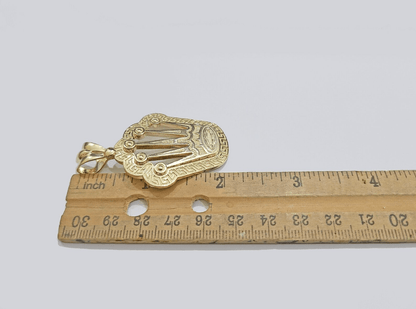 10k Yellow Gold Crown Charm Rope Chain 7mm 28'' Necklace Pendant 10kt Real SALE - Reva Jeweler