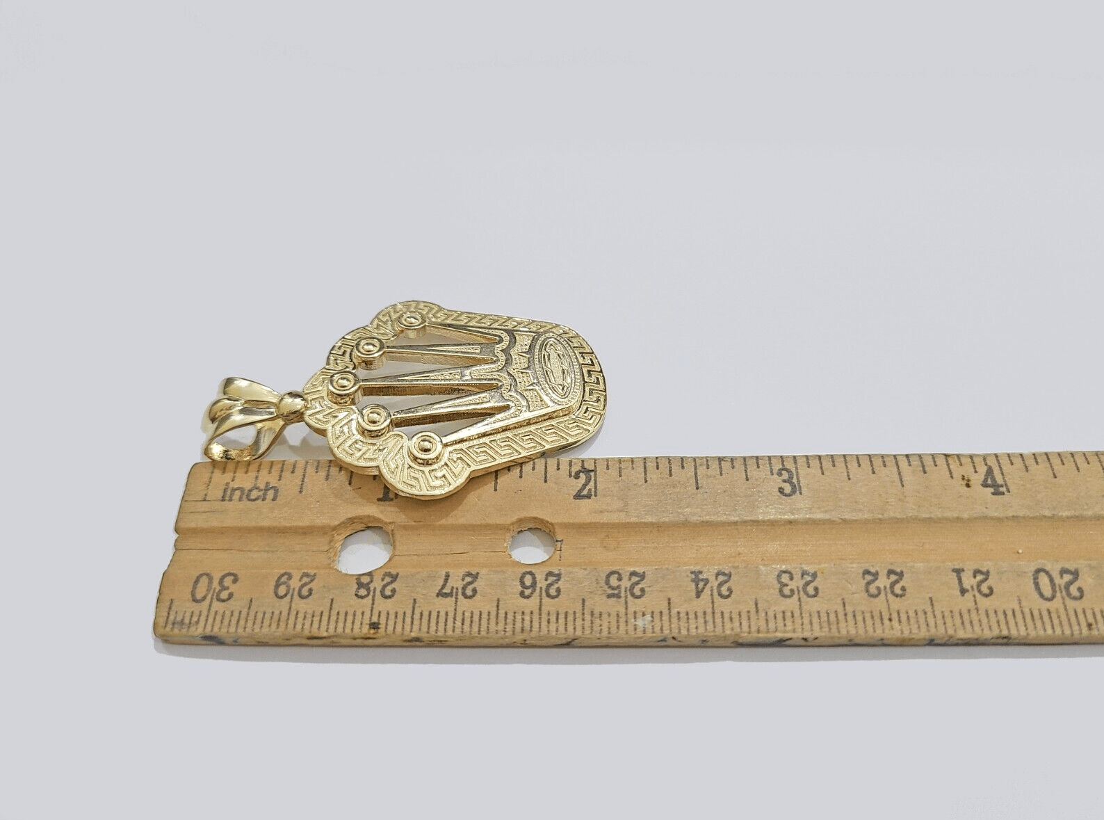 10k Yellow Gold Crown Charm Rope Chain Necklace 7mm 2'' Pendant 10kt Real SALE - Reva Jeweler