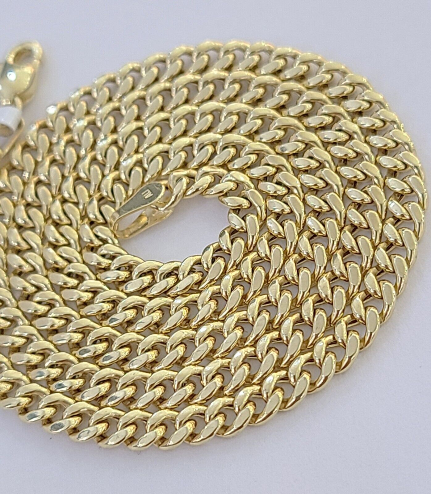 10K Yellow Gold Crown Pendent 4mm 18" 20" 22"24"26" Inch Miami Cuban Chain - Reva Jeweler