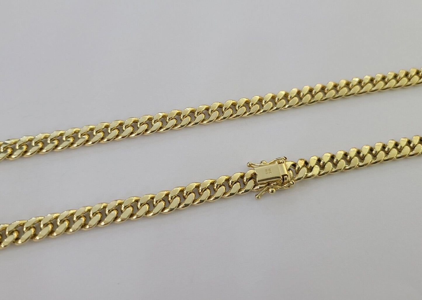 10K Yellow Gold Crown Pendent Charm 6mm Miami Cuban Link Chain 18 - 30" Inch - Reva Jeweler
