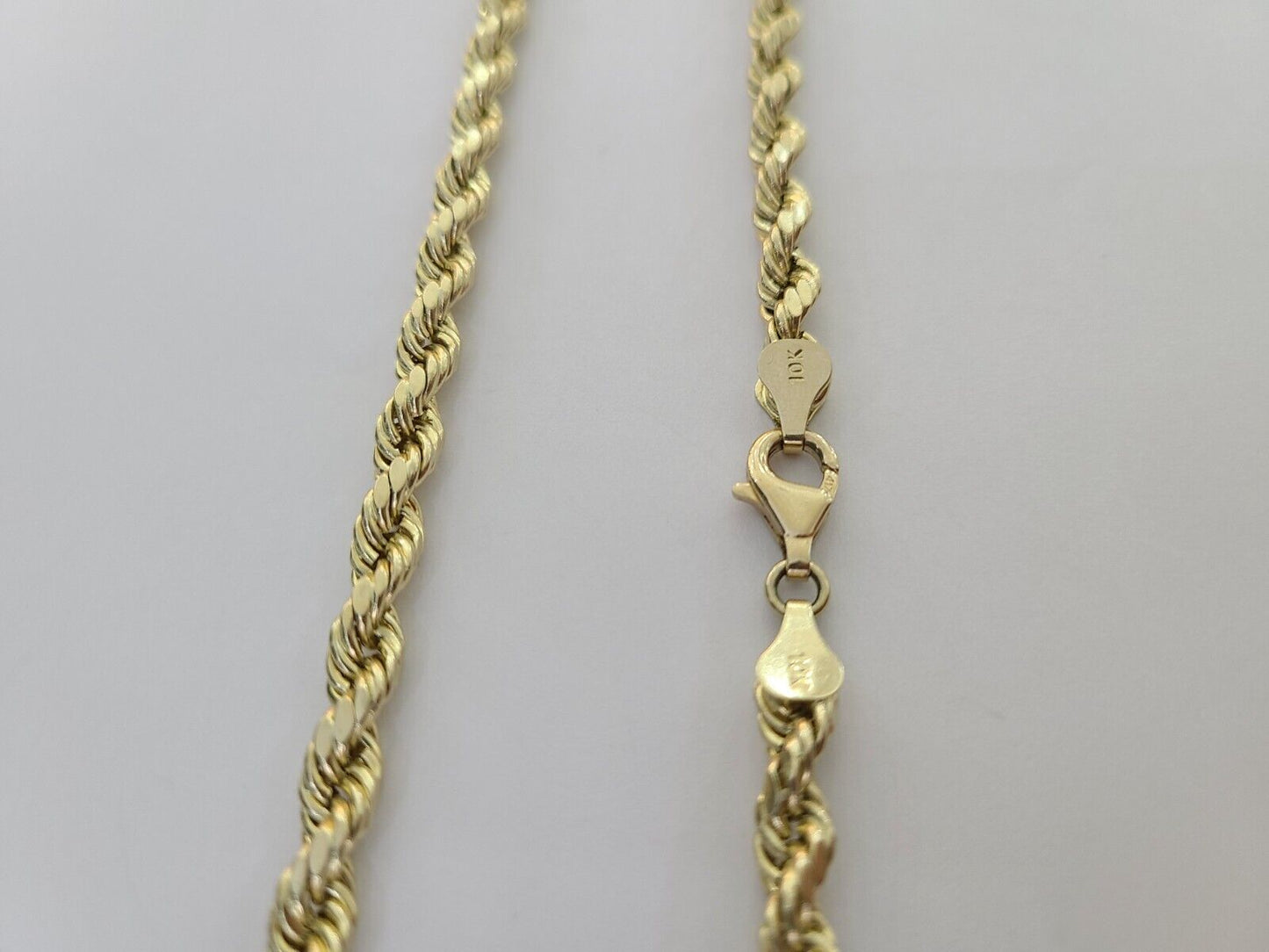 10K Yellow Gold Crown Pendent Charm 6mm Rope Chain 18" - 30" Inch Real - Reva Jeweler