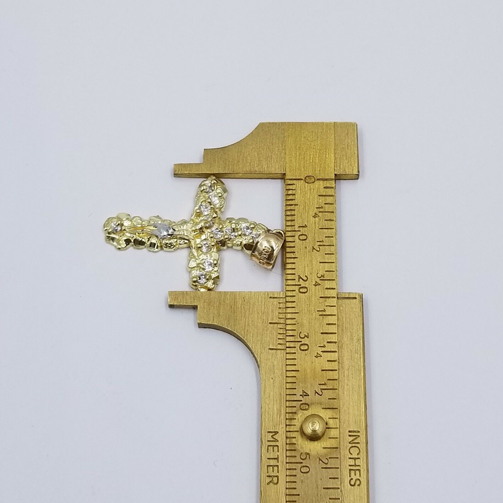 10k Yellow Gold Crucifix Cross Jesus Pendant Rope Chain 18" 20" 22" 24" 26" - Reva Jeweler