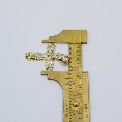 10k Yellow Gold Crucifix Cross Jesus Pendant Rope Chain 18" 20" 22" 24" 26" - Reva Jeweler