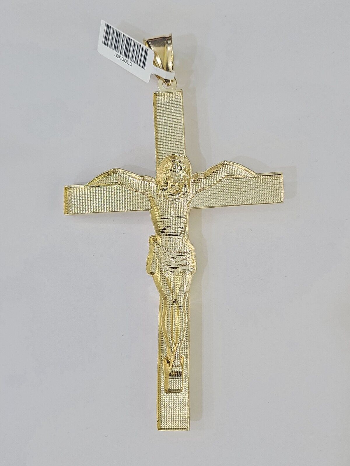10K Yellow Gold Crucifix Cross Pendant Jesus Christ Charm Women Men - Reva Jeweler