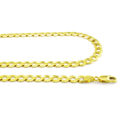 10k Yellow Gold Cuban Curb Link Chain 8mm Necklace 20'' Real 10kt Lobster Lock - GoldenlinQ
