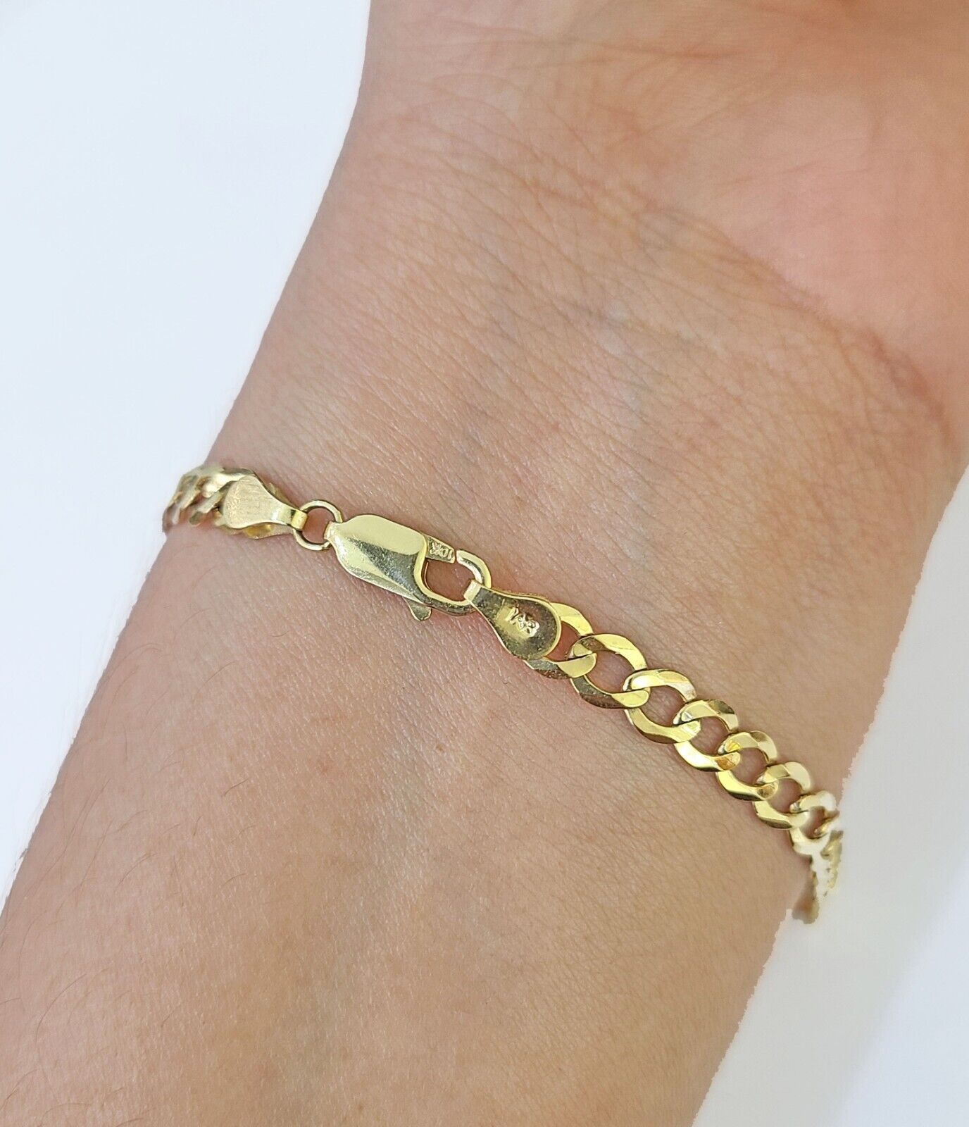 10k Yellow Gold Cuban Link ID Bracelet 8" 6mm Lobster Clasp Real 10Kt - GoldenlinQ