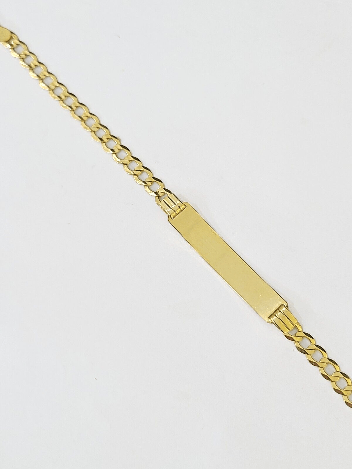 10k Yellow Gold Cuban Link ID Bracelet 8" 6mm Lobster Clasp Real 10Kt - GoldenlinQ
