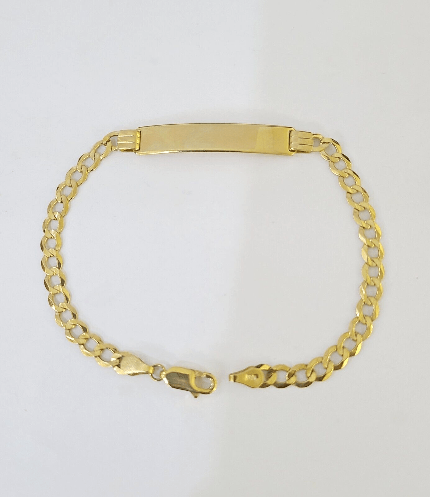 10k Yellow Gold Cuban Link ID Bracelet 8" 6mm Lobster Clasp Real 10Kt - GoldenlinQ