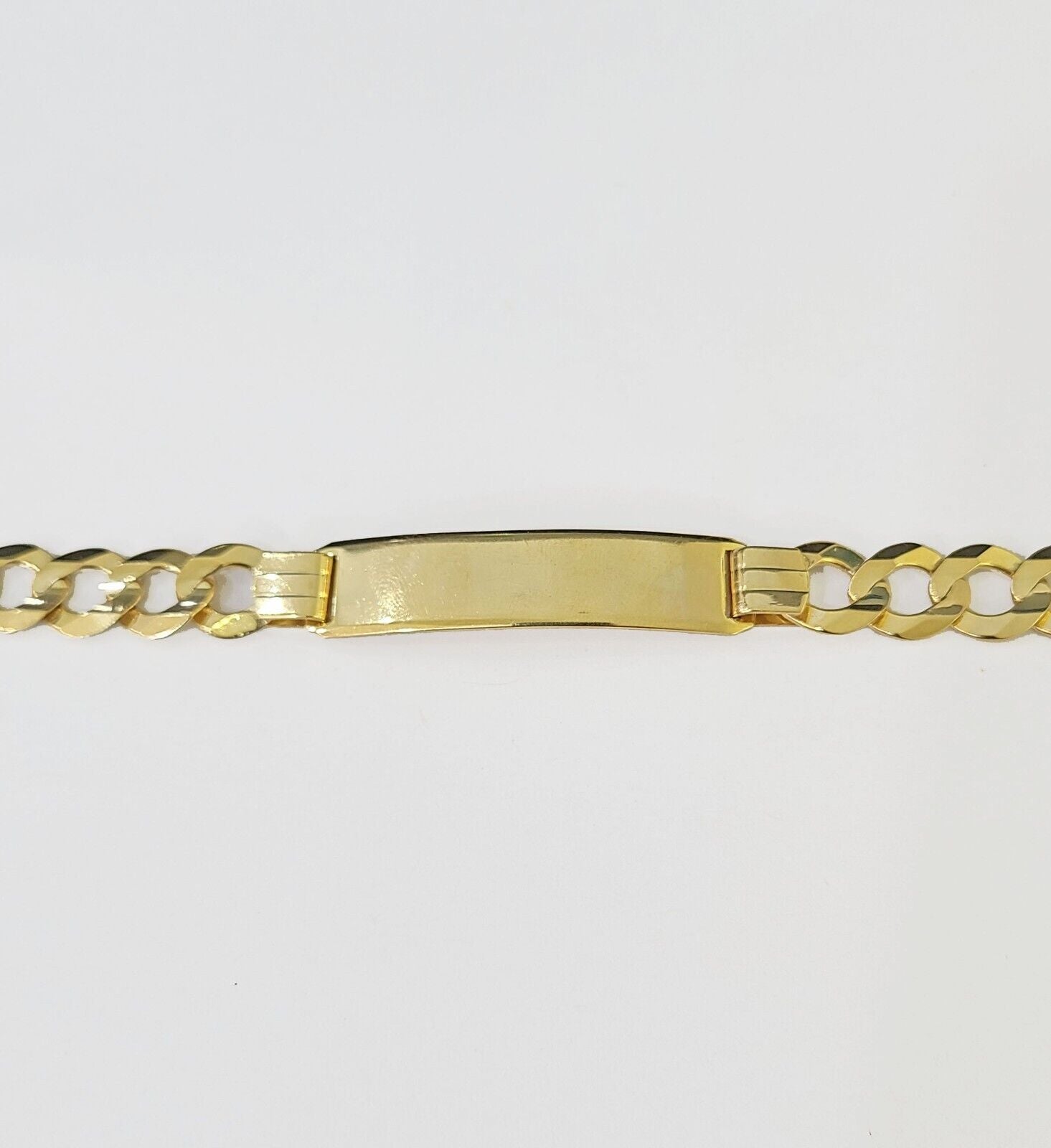 10k Yellow Gold Cuban Link ID Bracelet 8.5" 9mm Lobster Clasp Real 10Kt - GoldenlinQ